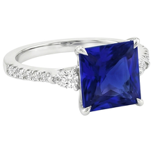 natural round sapphire 6ct ring profile view