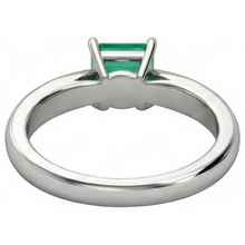 Solitaire Princess Cut Green Emerald 2.50 Carats Wedding Ring Gold White