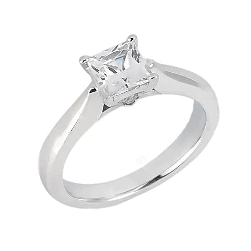 Solitaire Princess Genuine Diamond Jewelry Ring