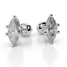 Solitaire Prong Set Real Diamond 3.80 Carats Lady Studs Earrings Wg 14K