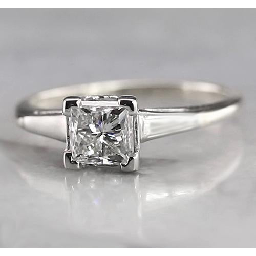 Solitaire Radiant Engagement Genuine Diamond Ring 1 Carat White Gold 14K