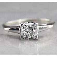 Solitaire Radiant Engagement Genuine Diamond Ring 1 Carat White Gold 14K