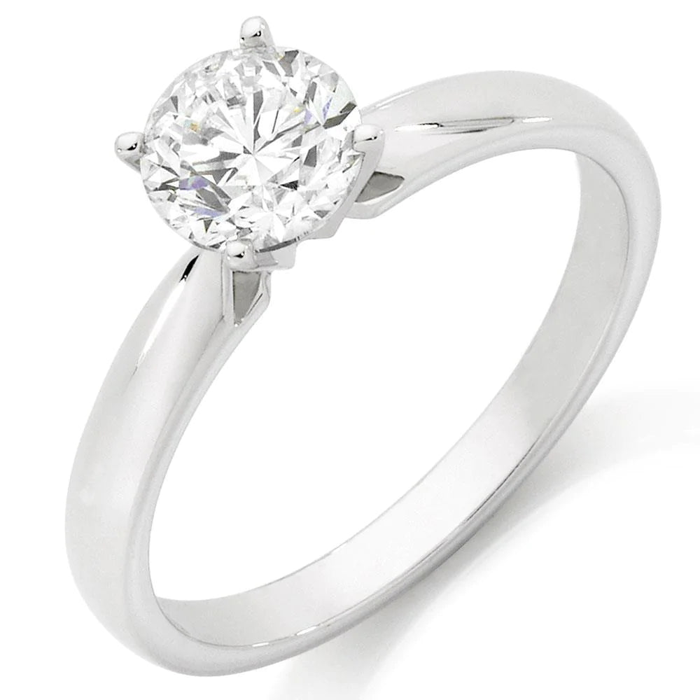 Solitaire Real Diamond Anniversary Ring 1.75 Carats White Gold 14K