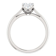 Solitaire Real Diamond  Engagement Ring Oval 5 Carats White Gold 14K