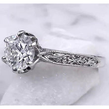 Solitaire Real Diamond Miligrain Ring 2 Carats Filigree