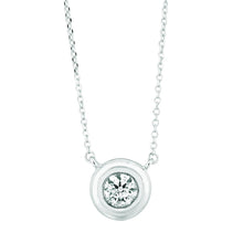 Solitaire Real Diamond Pendant Bezel Necklace 0.50 Carat White Gold 14K