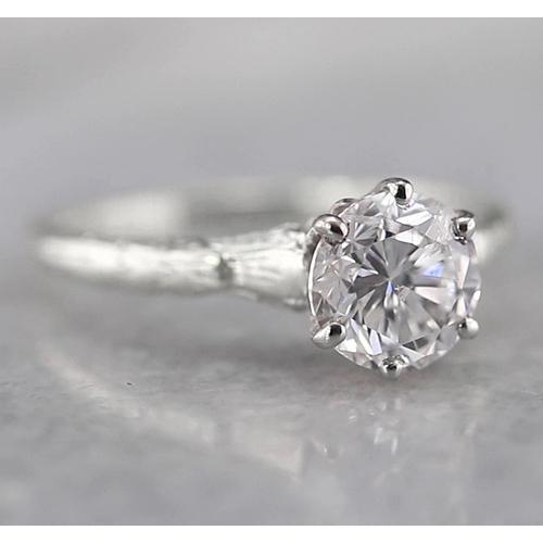 Solitaire Diamond Ring 1 Carat Prong Setting White Gold