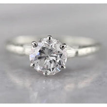 Solitaire Natural Earth Mined Diamond Ring 1 Carat Prong Setting White Gold