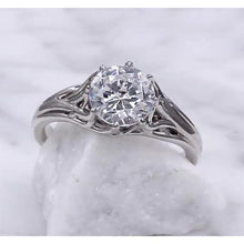 Solitaire Real Diamond Ring 2 Carats Trellis Setting