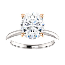Solitaire Real Diamond Ring Two Tone 5 Carats Women Jewelry