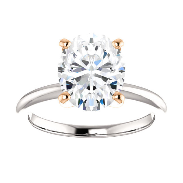 Solitaire Real Diamond Ring Two Tone 5 Carats Women Jewelry