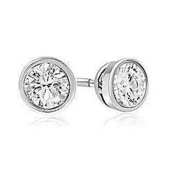 Solitaire Real Diamond Stud Earring Round Cut 1 Carats Jewelry