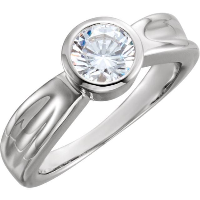 Solitaire Real Diamond White Gold Ring 1 Carat