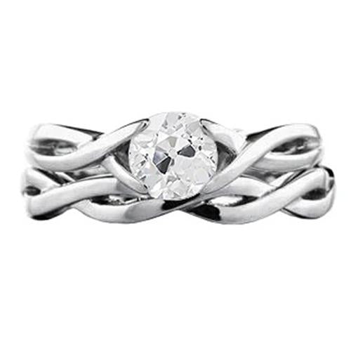 Solitaire Real Engagement Ring Old Miner 1 Carat Infinity Style Shank