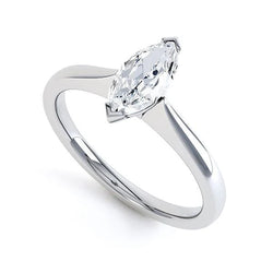 Solitaire Real Marquise Cut Diamond Wedding Ring 1.90 Carats 14K White Gold