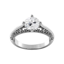 Solitaire Real Old Cut Round Diamond Ring Vintage Style 1.75 Carats