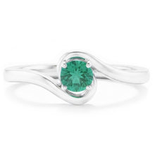 Solitaire Ring 1.50 Carats Columbian Green Emerald Twisted Style