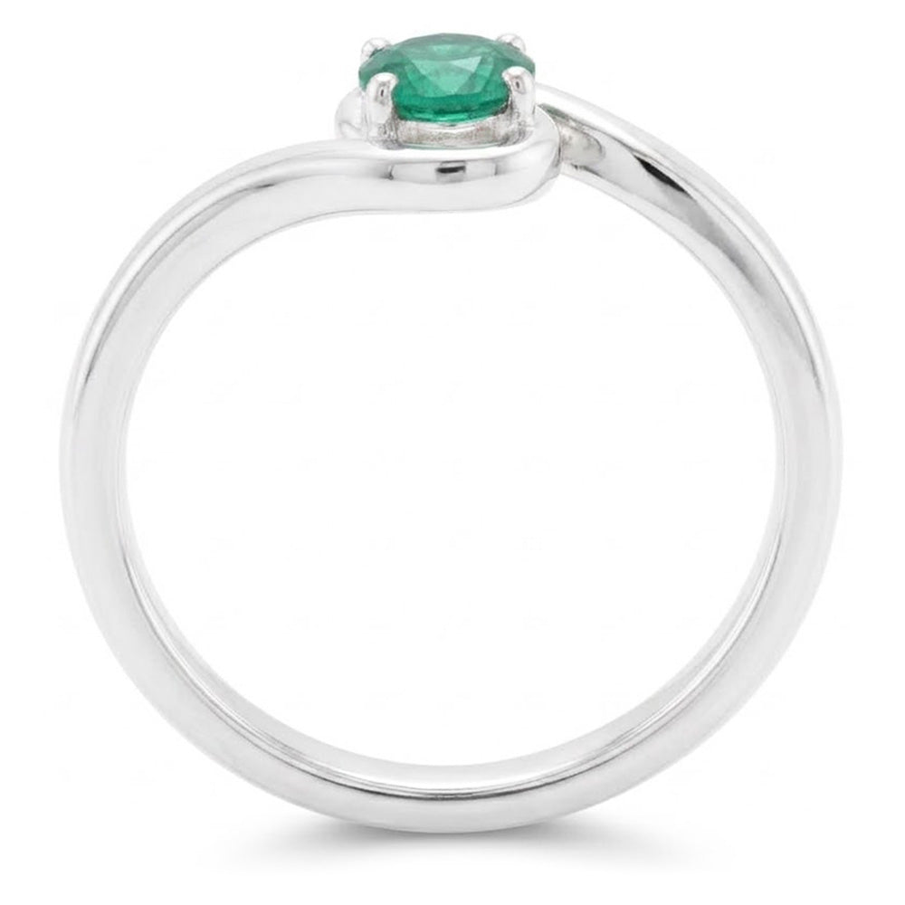 Solitaire Ring 1.50 Carats Columbian Green Emerald Twisted Style