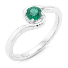 Solitaire Ring 1.50 Carats Columbian Green Emerald Twisted Style
