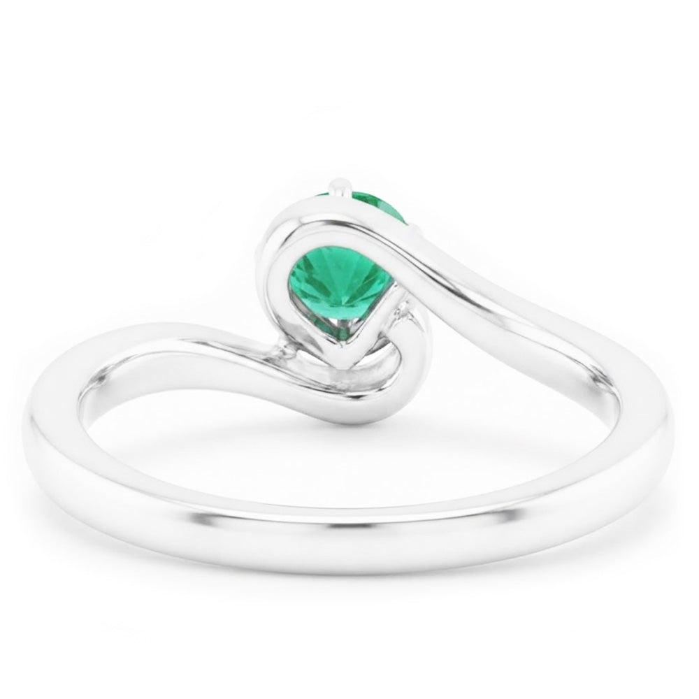 Solitaire Ring 1.50 Carats Columbian Green Emerald Twisted Style