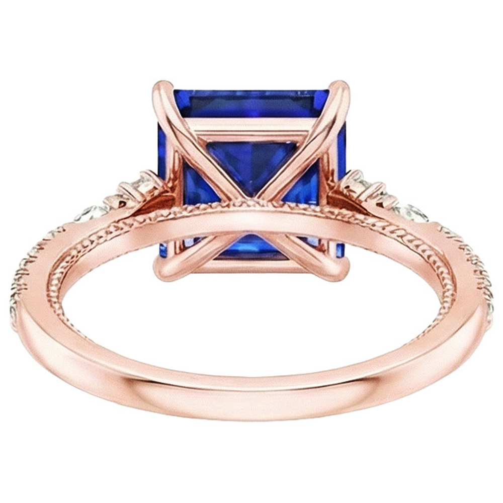 natural round sapphire 5.5ct ring side angle
