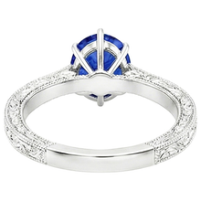 natural pear sapphire 2ct ring top view