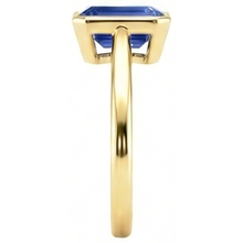 Solitaire Ring Bezel Set Emerald Sri Lankan Sapphire 3 Carats