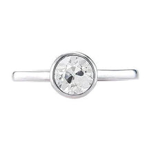 Solitaire Ring Bezel Set Round Real Old Miner Diamond 1 Carat White Gold