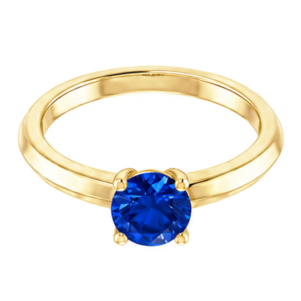 Solitaire Ring Blue Sapphire 1.25 Carats Yellow Gold 14K Jewellery