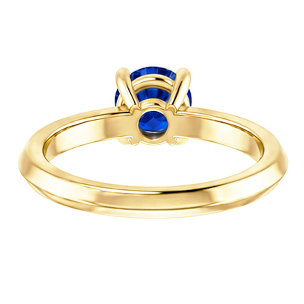 Solitaire Ring Blue Sapphire 1.25 Carats Yellow Gold 14K Jewellery