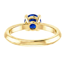 Solitaire Ring Blue Sapphire 1.25 Carats Yellow Gold 14K Jewellery