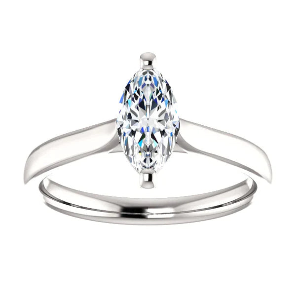 Solitaire Ring Cathedral Setting 2 Carats Natural Diamond Marquise Jewelry New