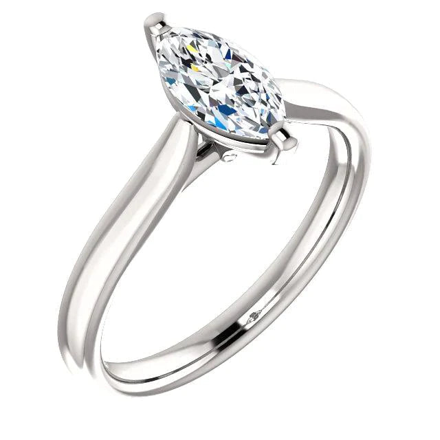 Solitaire Ring Cathedral Setting 2 Carats Natural Diamond Marquise Jewelry New