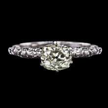 Solitaire Ring Cushion Old Miner Real Diamond Gold Vintage Style 3 Carats