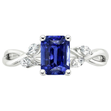 natural emerald sapphire 4ct ring profile view