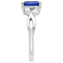 natural emerald sapphire 4ct ring on white background