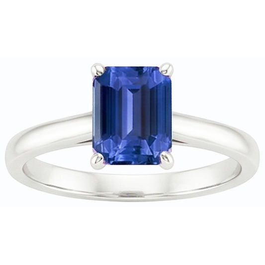 natural emerald sapphire 2ct ring front view