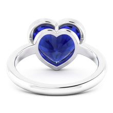 Solitaire Ring Heart Bezel Set Sri Lankan Sapphire 2 Carats Gold
