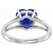 natural heart sapphire 2ct ring profile view