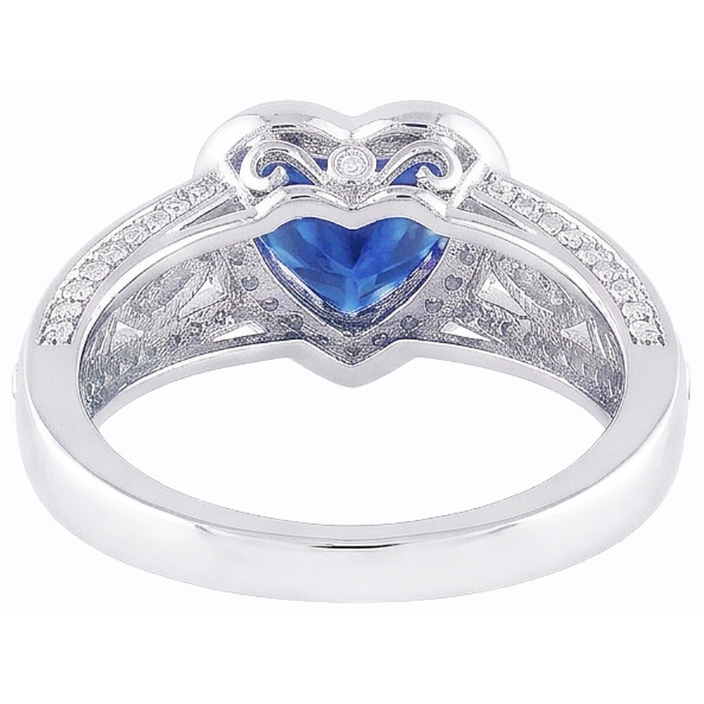 natural heart sapphire 2ct ring top view