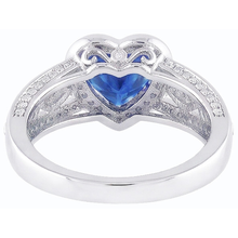 natural heart sapphire 2ct ring top view