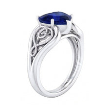 natural heart sapphire 3.50ct ring top view