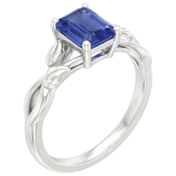 Natural Sapphire Ring 3.50ct - White Gold 14K