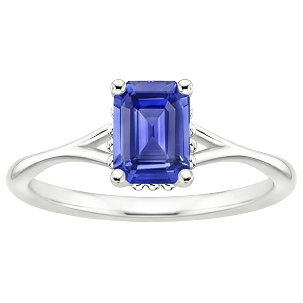 natural emerald sapphire 2ct ring top view