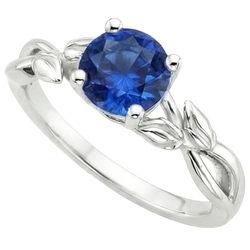 Natural Sapphire Ring 2ct - White Gold 14K