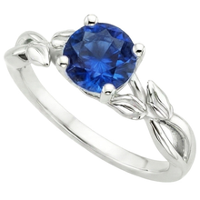 natural round sapphire 2ct ring side angle