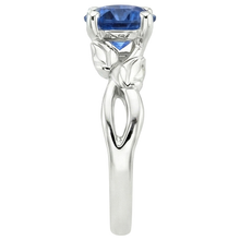 natural round sapphire 2ct ring profile view