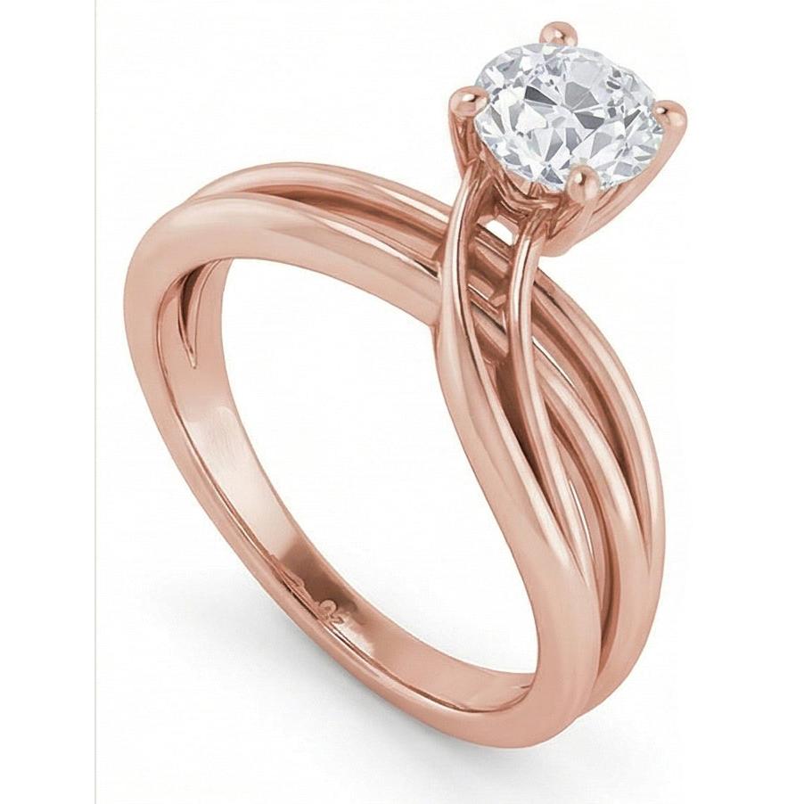 Solitaire Ring Natural Earth Mined DIAMOND ( NOT LAB GROWN ) Twisted Split Shank 2 Carats