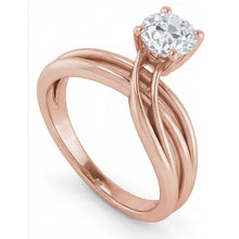 Solitaire Ring Natural Earth Mined DIAMOND ( NOT LAB GROWN ) Twisted Split Shank 2 Carats
