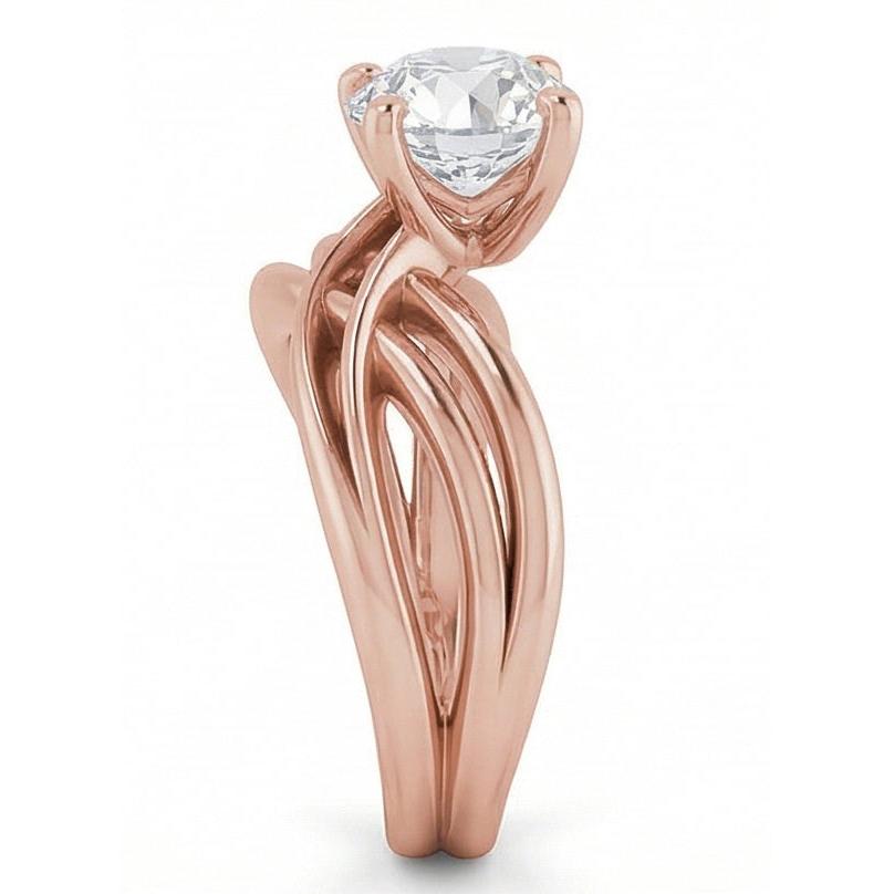 Solitaire Ring Natural Earth Mined DIAMOND ( NOT LAB GROWN ) Twisted Split Shank 2 Carats